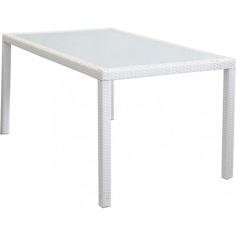 Tavolo Azore 150x90 cm in Wicker Bianco (1/5)