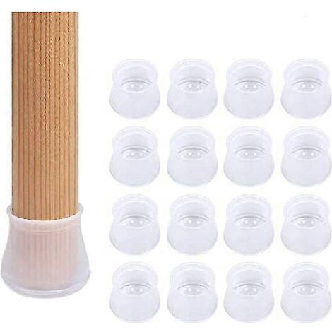 Protections transparentes pour pieds de meubles, de chaises et de tables, en silicone, pour pieds de sol. Lot de 16. (1/5)