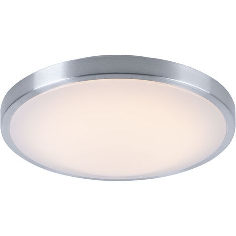 Plafonnier Lampe de salon ronde en aluminium éclairage blanc, plastique alu, 1x LED 1x 13 W 960 lumens, D 34 cm (1/5)