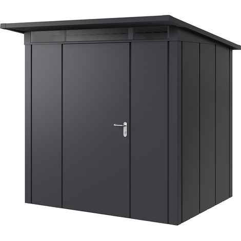 Hörmann Metall-Gerätehaus "Juno" mit Pultdach, JPD4 - Design, 214 x 166 cm (B x T), anthrazit, 1-flüglige Tür, Anschlag links (1/5)