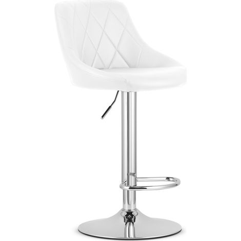 Sgabello Kast - ecopelle bianca/base cromata (1/5)