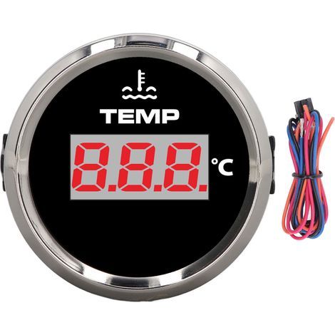 Jauge numérique de température de l'eau, 52mm, 0-120 ℃, étanche IP67, rétro-éclairé rouge, pour voiture, camping-car, camion, bateau. (1/5)
