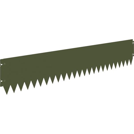 Bordure de Pelouse 30 pc 103 x 20 cm Acier Vert olive vidaXL