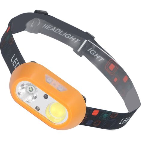 Lampe frontale LED rechargeable USB 300 lumens, éclairage puissant COB XPE, 6 modes avec détecteur de mouvement, torche frontale pour camping et bricolage (1/5)