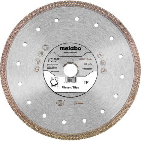 Metabo - Disque diamanté de découpe pour carreaux 230 × 22,23 mm 628580000