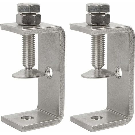 Lot de 2 colliers de serrage en C robustes en acier inoxydable 304 de 70 mm de large, ouverture de mâchoire, pince tigre, pince de travail du bois (1/3)