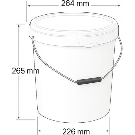 Eimer mit Deckel 10 Liter Weiß Kunststoffeimer Deckeleimer Vorratseimer (1/5)