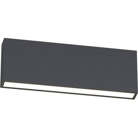 Applique murale led double émission top light madrid 26 ip65 cct, aluminium et verre, finition métal anthracite