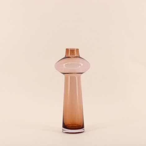 Vase en verre fait main ambre, H30cm