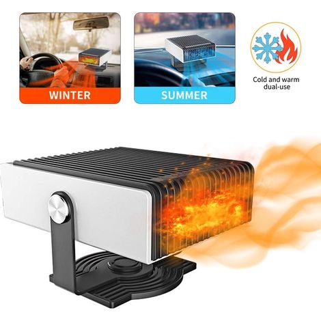 Calefactor y ventilador para coche, desempañador de parabrisas de 12 V, salida de aire giratoria de 180°, enchufe para encendedor de cigarrillos (1/5)