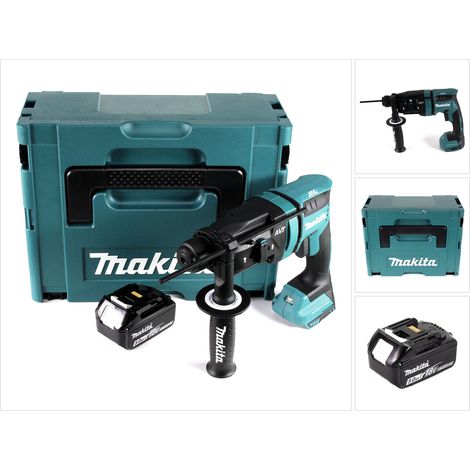Martillo perforador a batería Makita DHR 182 T1J 18 V 1,7 J SDS plus sin escobillas + 1 batería de 5,0 Ah + Makpac - sin cargador (1/5)