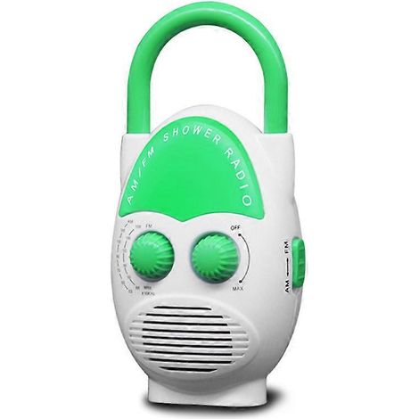 Mini AM FM Portable Shower Radio Étanche Enceinte Bathroom Radio Réglable Volume Insert Carte (1/5)