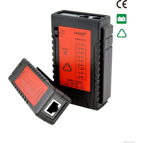 Testeur de câbles NOYAFA NF-468, RJ45, RJ11, testeur de lignes téléphoniques, vitesse de test réglable (1/5)