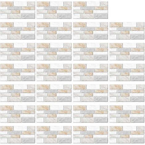 27-teiliges Set selbstklebender Fliesenaufkleber in Marmoroptik für Küche, Boden und Wand