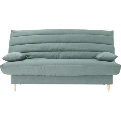 Clic clac 3 places LIV 20 - Tissu Soro vert amande - Couchage 125x190 cm - Avec coussins - L193 x P95 x H93 cm (1/4)