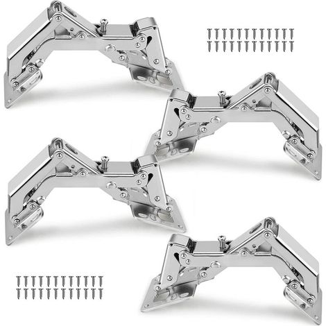 Vuszr – Charnière hydraulique grand angle sans trou – Amortissement silencieux – Ouverture 165° – Acier antirouille – Installation sans perçage (1/6)