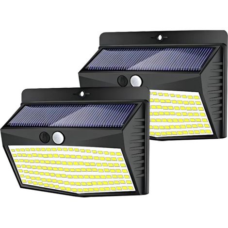 Projecteurs LED d'extérieur, 468 LED Lampe Solaire Lumière Extérieure Étanche For Décoration De Jardin Lampadaires Capteur De Corps Humain 3 Modes 208/138 Applique Murale pour cour, parking, patio, ai (1/5)