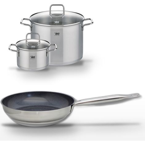 Lot Poêle 24cm & 2 Faitouts 20/26cm Elo Profi Therm Platinum (1/5)