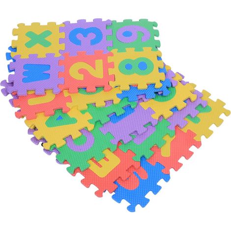 Tapis de jeu en mousse pour enfants, 36 Pcs Chiffres et lettres Puzzle Exercice Tapis de jeu en mousse EVA Plancher doux Tapis de jeu pour bébé Enfants Enfants jouant à des jouets.