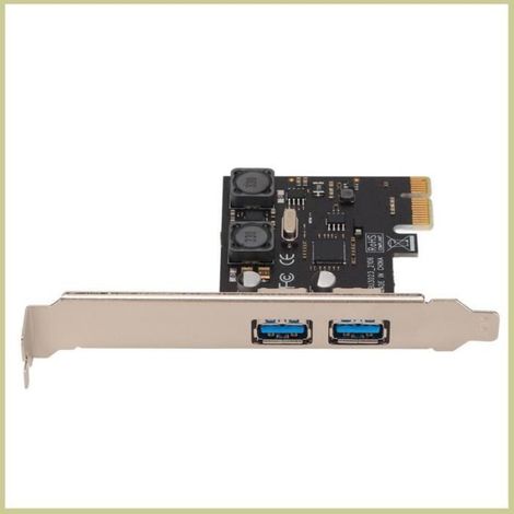 1 Carte d'extension PCI-E vers USB 3.0, 2 ports arrière, inductance haute puissance, plug and play, pour PC bureau (1/5)