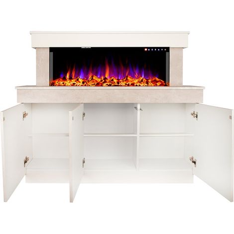 ART FLAME Cheminée électrique - Stefania & Dalas - 1500W - Blanc