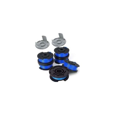 8 Pack Bobine Fil Coupe Bordure remplacements pour Ryobi One + AC14RL3A 18v 24v 40v Coupe Bordures, Bobine Ø 1,6mm, Longueur 20,11m (6 Bobine Fil Coupe Bordure,2 Couvercle) (1/4)
