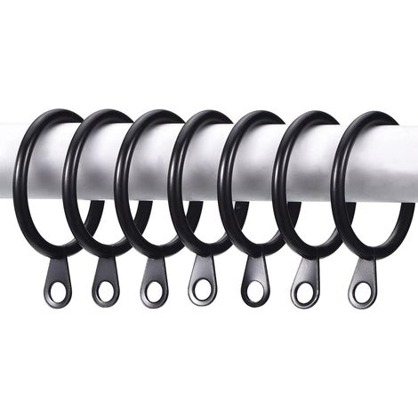 20 stuks - Romeinse ringen - Gordijnringen - Douchegordijnringen - Geschikt voor badkamer, woonkamer, slaapkamer - 4,0 mm draad 38 mm binnendiameter - Zwart (1/5)