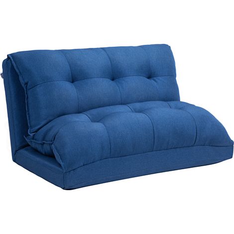 Fauteuil de sol paresseux chauffeuse fauteuil convertible fauteuil salon inclinaison dossier réglable 13 Positions bleu (1/5)