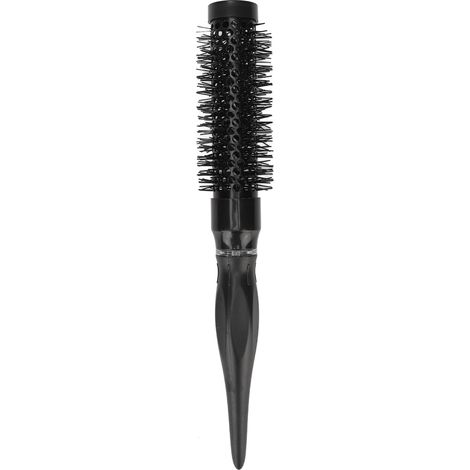 Brosse Ronde Anti-Static Cheveux Lisse Nylon Massage Cuir Chevelu Ions Négatifs Salon Maison Noir 26x2.7cm (1/5)
