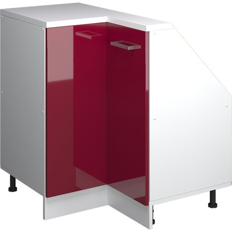 Meuble de cuisine d'angle pour combles R-Line, Rouge brillant, 75.6cm avec 1 porte, Vicco