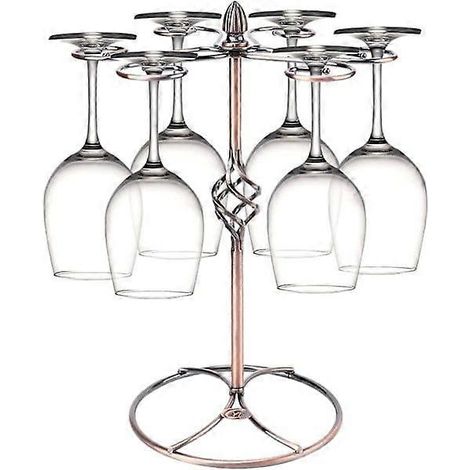 Vertikales Weinglasregal mit 6 Haken, Weinglashalter für die Arbeitsplatte (Bronze) (1/5)