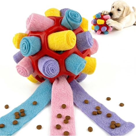 Balle à Renifler pour Chiens, Jouet à Renifler, Jeu de Chiot Résistant aux Morsures, Jouet Intelligent, Balle de Nourriture, Entraînement des Odeurs, pour Chiens de Petite et Moyenne Taille (1/5)