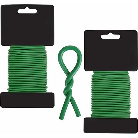2Pcs Fil de Fer Jardin 3.5mm8m Attache Plante Lien de Tuteurage Souple Fil Jardinage pour ligatures Attaches d'arbre， (1/5)