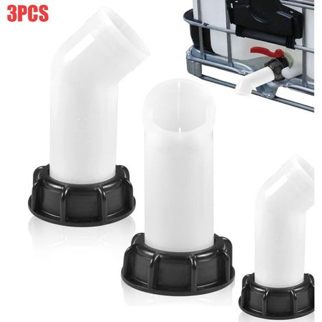 3pcs Bec de Vidange avec Ecrou IBC 1000L 60mm Buse de Réservoir d'eau Raccord de Vanne Extension Buse de Tuyau Adaptateur IBC Réservoir d'eau Bec de Robinet A (1/4)