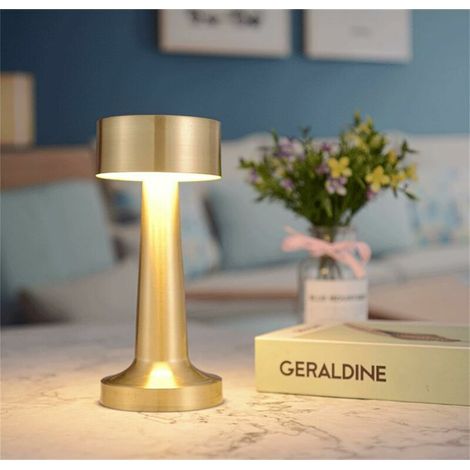 Dimmable Table Lamp, Touch Sensor Table Lamp Wireless Rechargeable 3 Brightness Levels 3W LED Night Light for Bedside, Coffee Table, Restaurant (1/5)