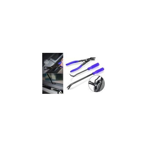 3pcs clips de panneau de porte de voiture pinces garniture enlèvement attache extracteur outil de réparation-bleu (1/4)