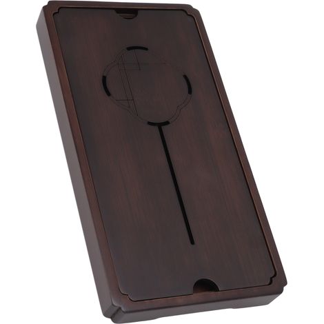 Plateau à thé chinois en bambou avec système de drainage et de rétention d'eau, simple, décoratif et robuste, petit format. (1/5)