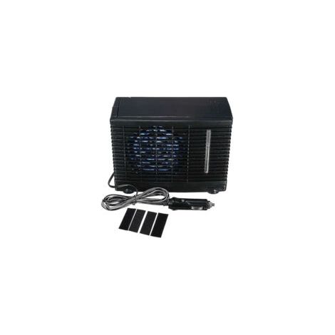 Aire acondicionado portátil para coche de 12 V – Ventilador evaporativo con depósito de agua – 2 velocidades ajustables – Fácil instalación con enchufe para encendedor de cigarrillos – Crezuo