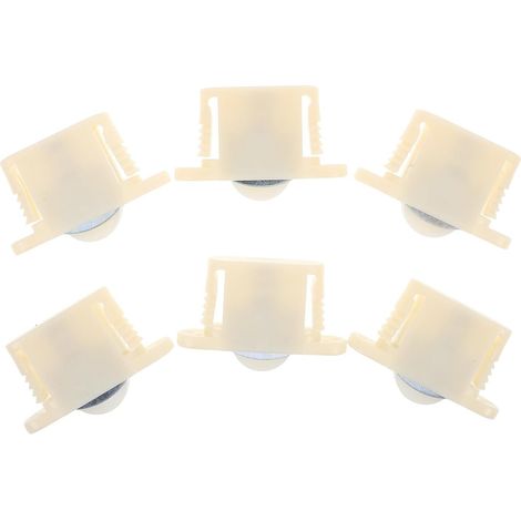 Lot de 6 poulies directionnelles autobloquantes - Roulettes à ressort pour meubles en bois, portes coulissantes d'armoires, tabourets bébé, chaises de bureau - Pièce de rechange (1/5)