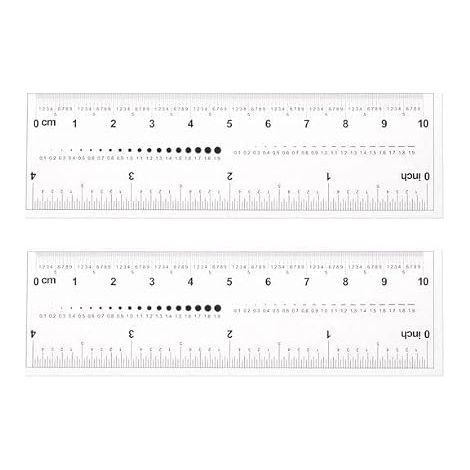 Lot de 2 règles flexibles en plastique blanc de 10,2 cm - Échelle de 0,5 mm - Règle droite pliable - Outil de mesure pour usine - Outils de dessin transparents - Matériel pédagogique - Outils de (1/5)