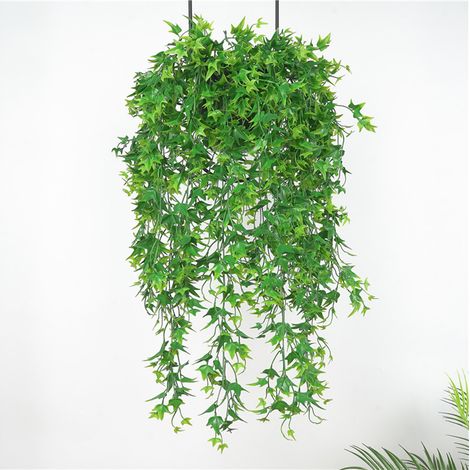 Set mit 3 künstlichen Hängepflanzen, 78 cm (30,7 Zoll) Wandbehang, künstliche Blätterranken für drinnen und draußen, Zuhause, Garten, Hochzeitsdekoration, Rot (1/5)