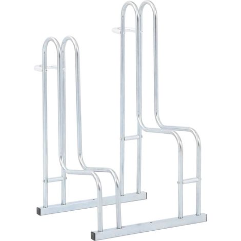 Support de vélo au sol autoportant pour 2 vélos acier galvanisé (1/5)