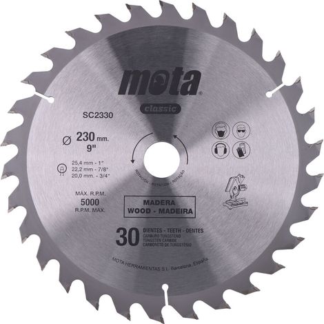 Sierra circular widia 230mm 30 dientes (1/4)