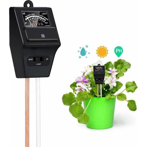 3-in-1-Bodentester, Pflanzen-Bodentester, Feuchtigkeitsmesser, Licht- und pH-Säuretester für Garten, Bauernhof, Rasen, Gemüse, keine Batterie erforderlich