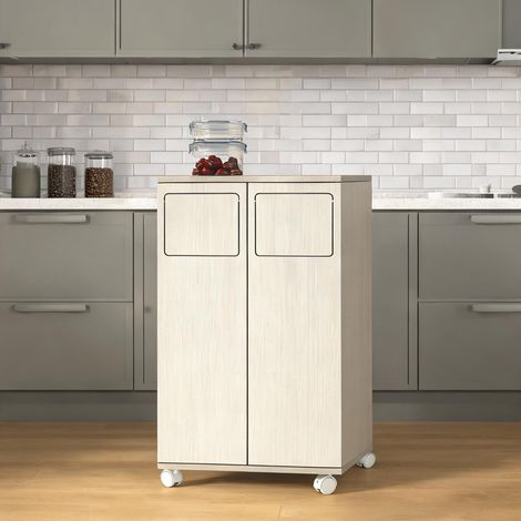 Buffet coloris blanc en MDF 46,7 x 35 x 80 cm (1/5)