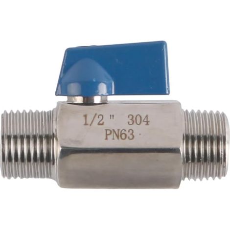 Mini-vanne à Boisseau sphérique en Acier Inoxydable 1/2 Pouce BSP mâle à mâle Vanne d'arrêt (1/5)