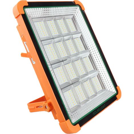 Ortviai Lampe de travail solaire portable 300 W, 25 000 lm, batterie 10 000 mAh, 4 modes, étanche IP65, avec support (1/5)
