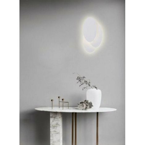 TrAdE Shop Traesio - Applique A Led 3 Ovale Lumetto Comodino Abat Jour 12w Luce 6500k 3000k 4000k E33 - -Bianco Naturale -
