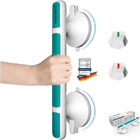 Poignée de Douche avec Ventouse, Poignée de Baignoire, Ventouse de Poignée Douche, Sans Perçage, Poignée de Douche, Mobiles Barres D'appui de Salle de Bain(Bleu) (1/5)