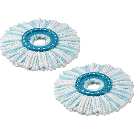 Para Leifheit Clean Twist Disc Mop micro duo, juego de 2 cabezales de repuesto, todo tipo de suelos, absorción total de la suciedad gracias al sistema de 2 fibras, microfibra absorbente, flecos de rep (1/4)